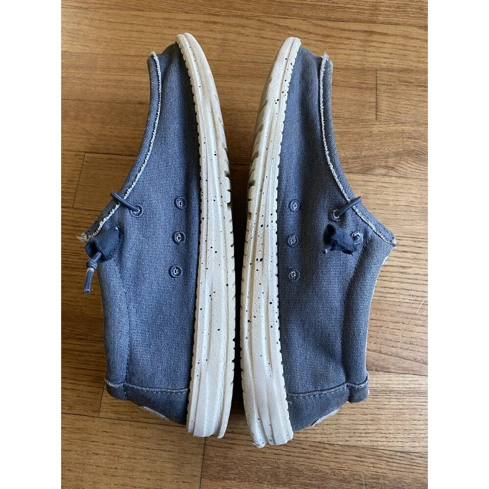 Hey Dude Wally Stretch Navy Blue Everyday Casual Shoes Size Men's 9 Slip On Boat